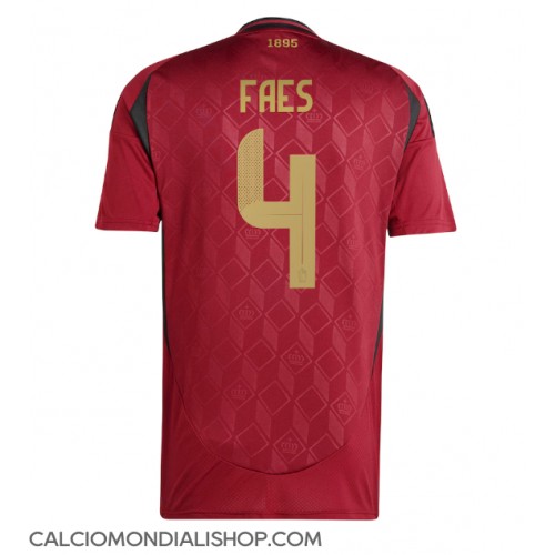 Maglie da calcio Belgio Wout Faes #4 Prima Maglia Europei 2024 Manica Corta